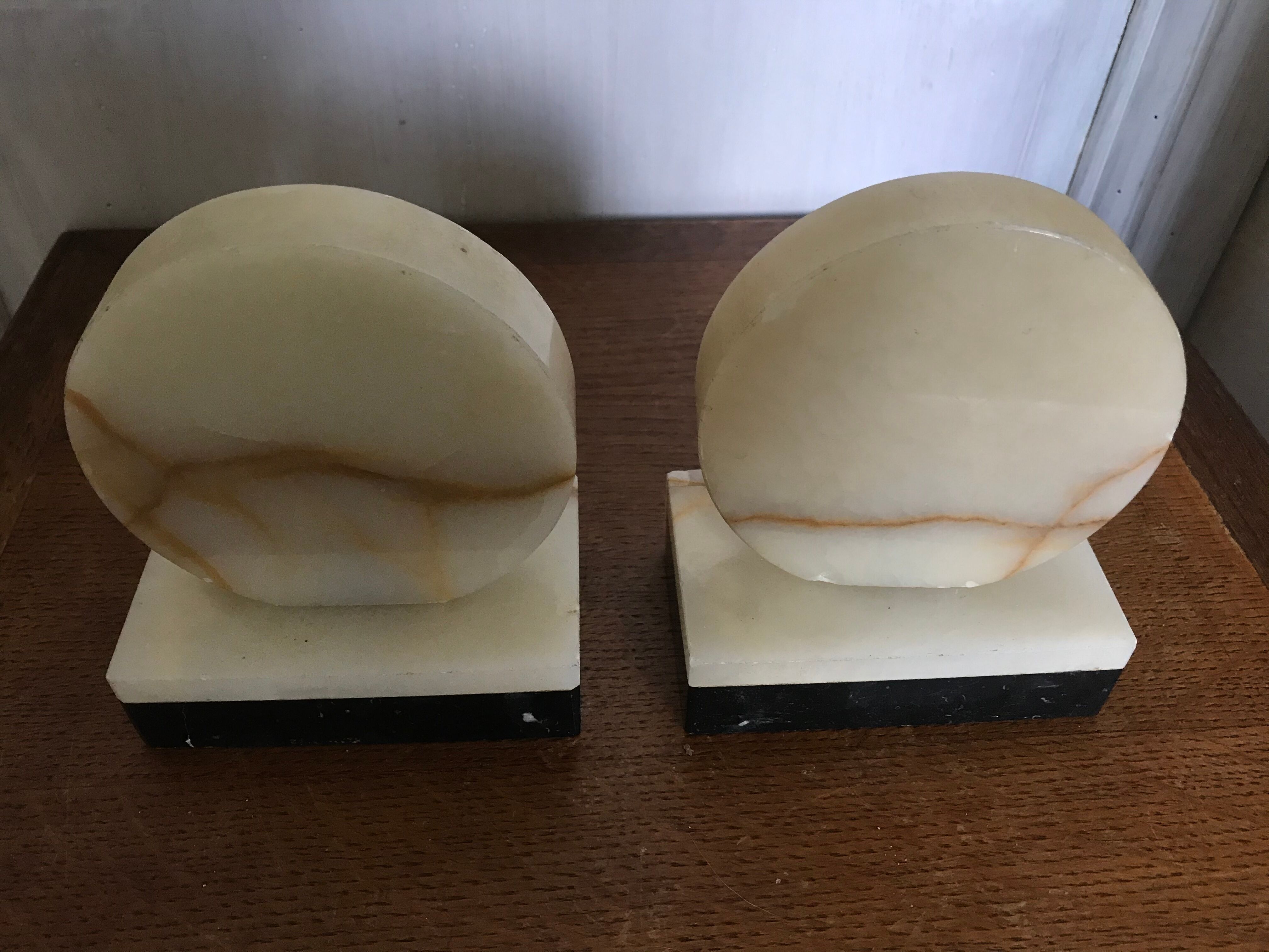 Art Deco marble bookends