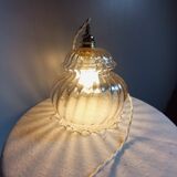 Large nomadic globe twisted tulip amber/honey, sand textile cord