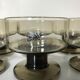 Lot of 8 Mobil cups in smoked glass