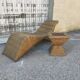 Chaise longue et table basse en rotin et bambou