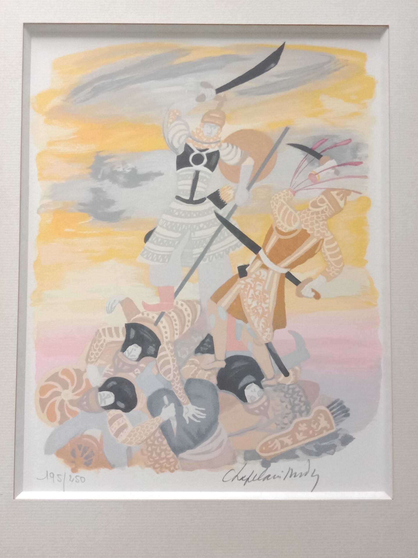 Roger Chapelain-Midy 1904-1992 Combat Scene Lithograph 195/250