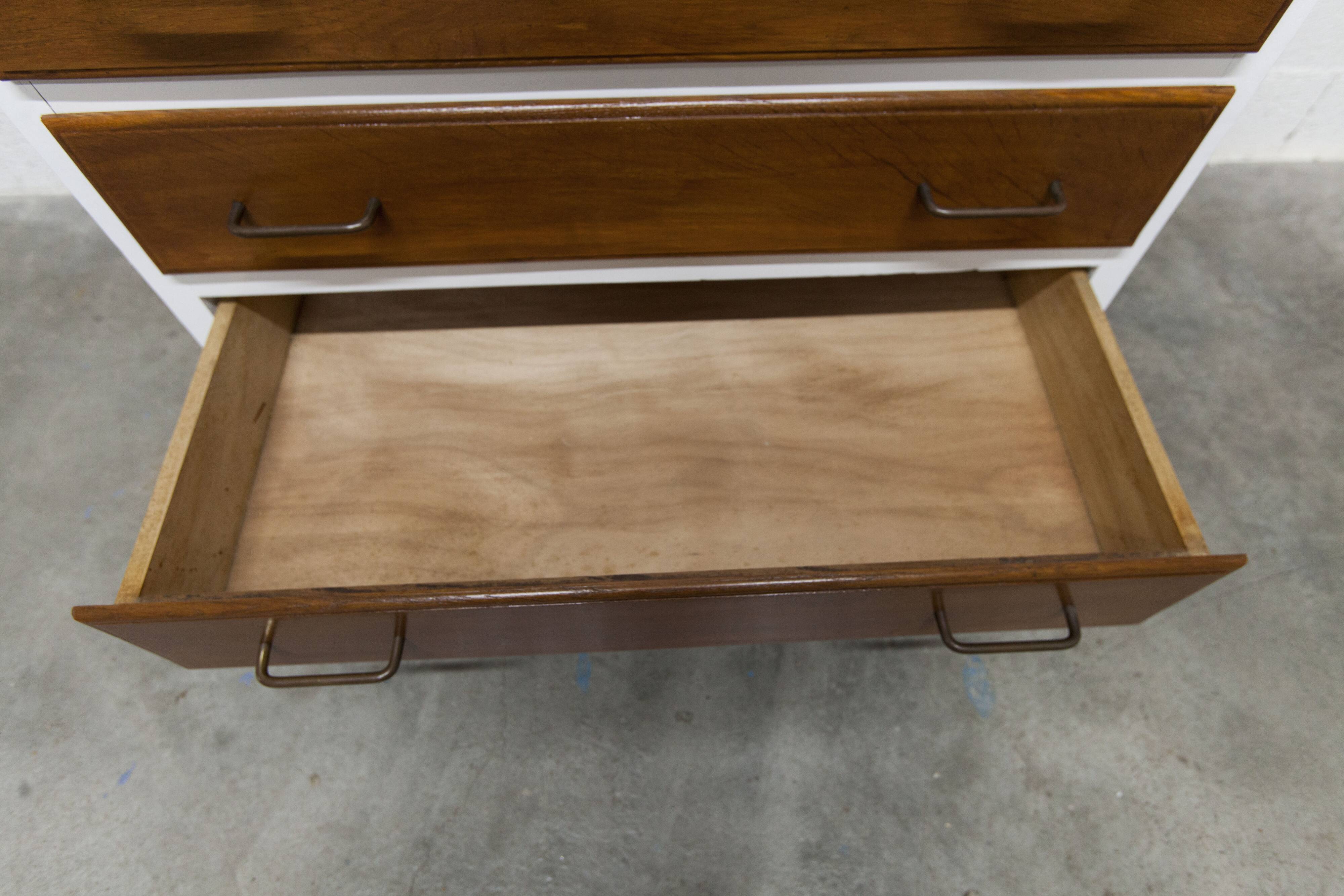 1960s chest of drawers with splayed legs and 4 drawers, refurbished