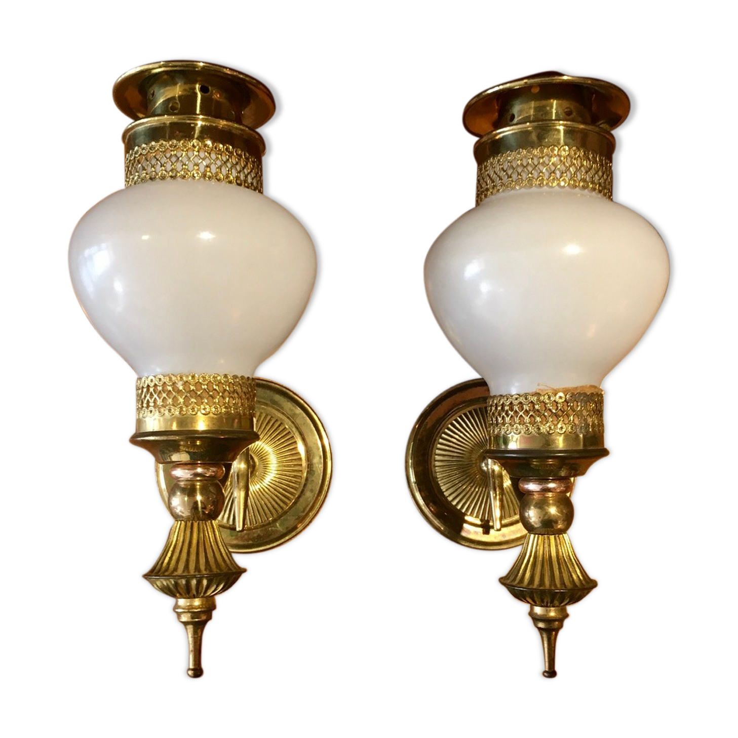 Pair of brass sconces
