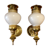 Pair of brass sconces