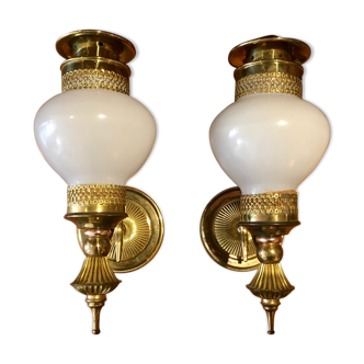 Pair of brass sconces