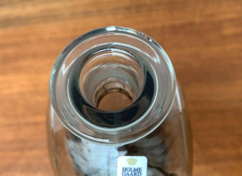 Large Danish Kluk Kluk Bottle in Glass from Holmegaard, 1970s