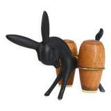Set of salt and pepper shakers donkey Walter Bosse, Herta Baller, Austria, 1950s