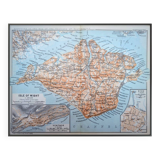 Île de Wight, Angleterre, plan original imprimé en 1913.