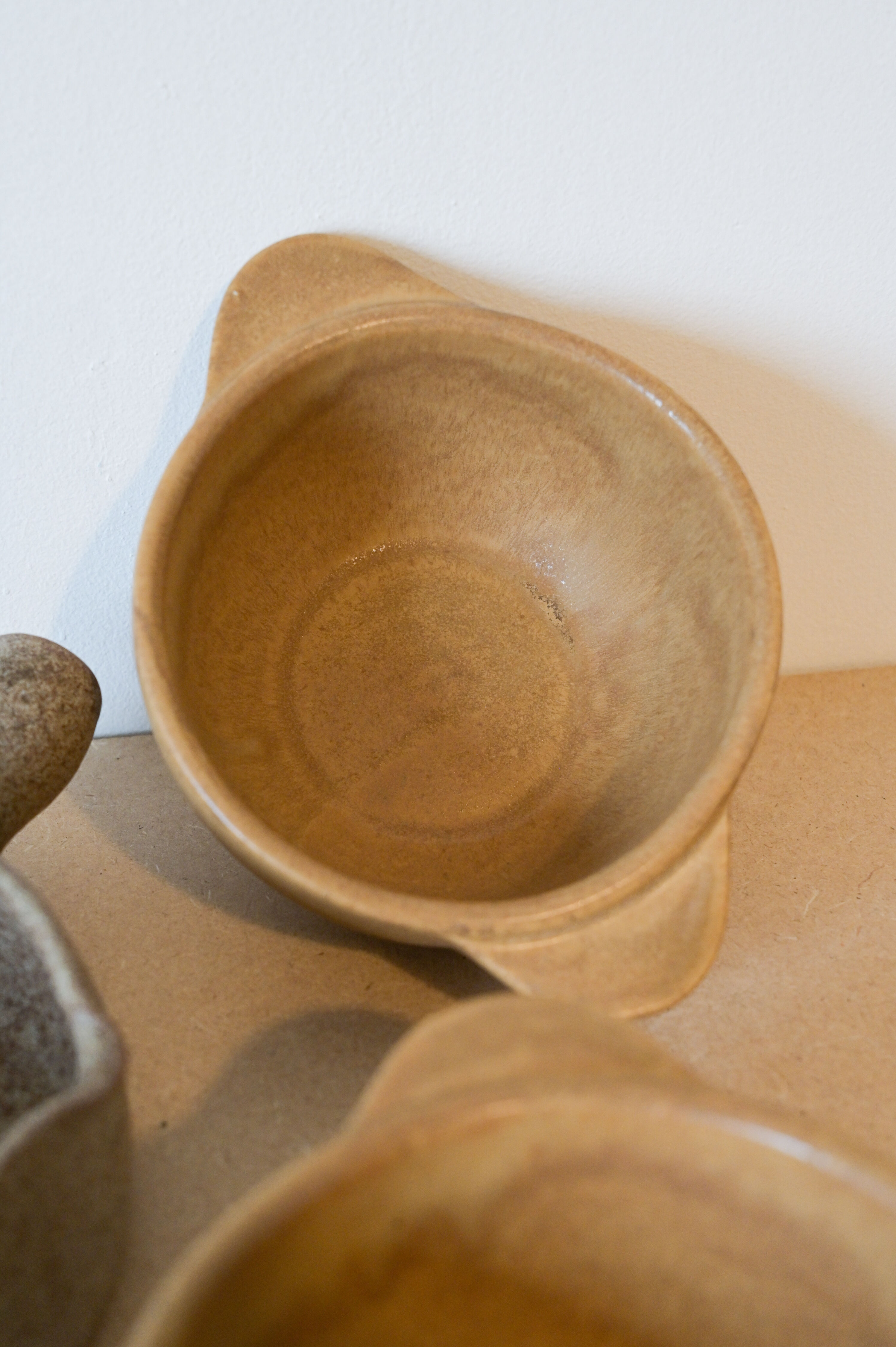 Set caquelon and 3 stoneware bowls