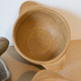 Set caquelon and 3 stoneware bowls