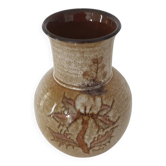 Ceramic vase with floral motif by Jean Paulet - vintage