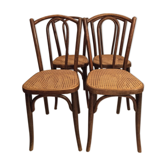 Lot de 4 chaises bistrot 1900 par J et J Kohn modèle 462