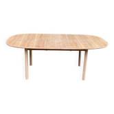 Renovated Scandinavian dining table in raw teak - Made in Denmark