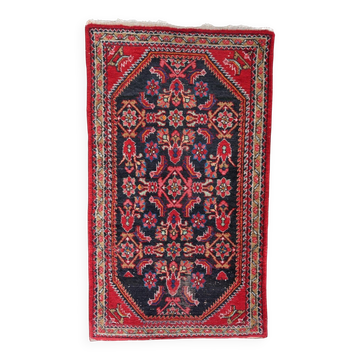 Handmade vintage Persian Hamadan rug 74cm x 129cm, 1960s