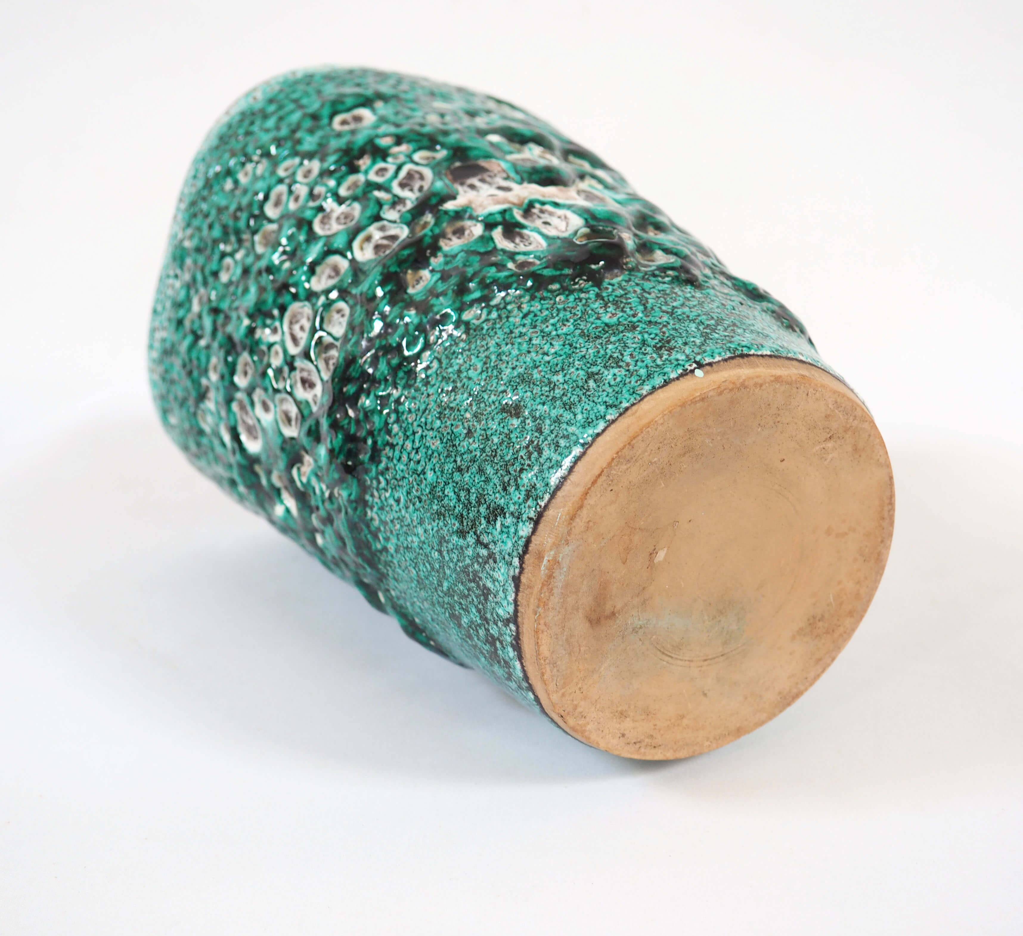 Fat lava turquoise vase