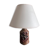 Stoneware lamp with pink decoration from the 70s