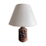 Stoneware lamp with pink decoration from the 70s