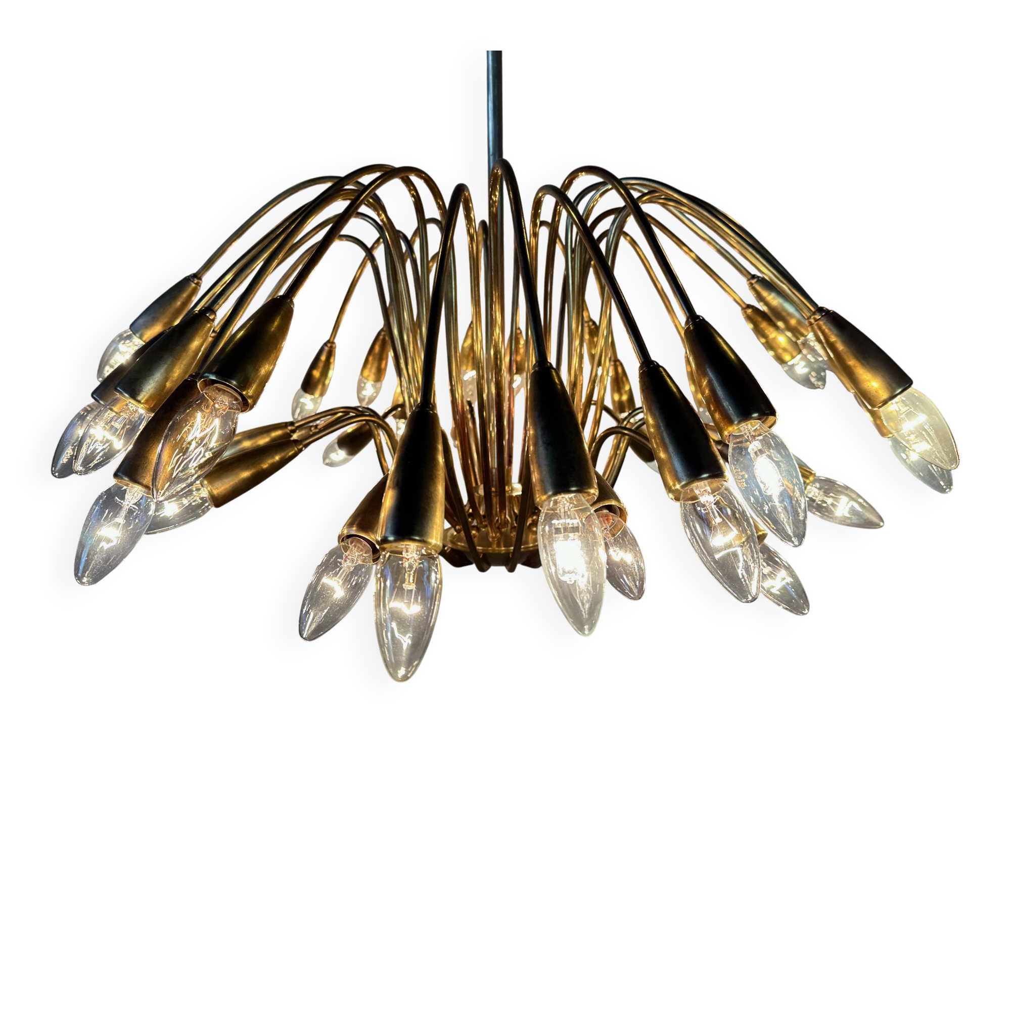 Vintage brass Italian sputnik chandelier