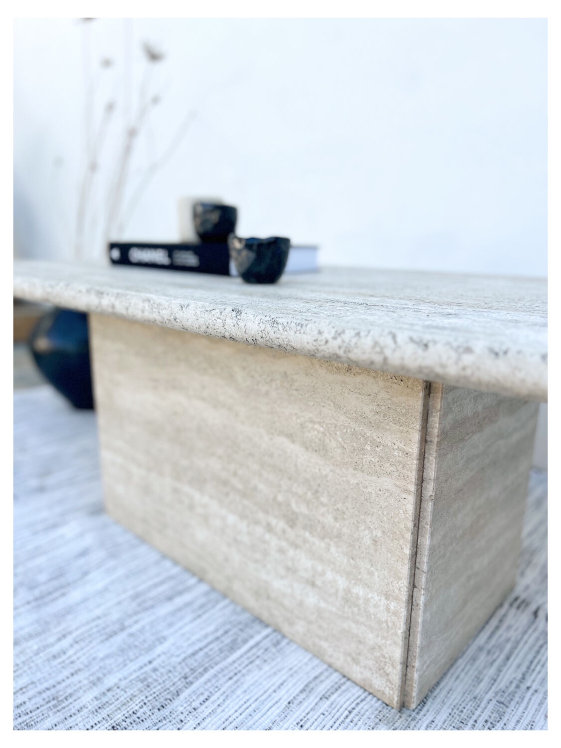 Travertine coffee table