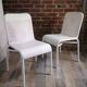 White woven resin garden chair
