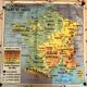 School map of France laminated Relief & Villes Hachette 1983