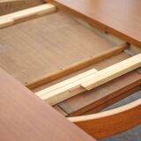 Scandinavian design wooden table, dining room table with integrated extension