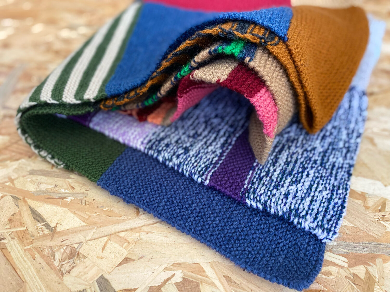 Wool patchwork plaid