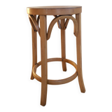 Vintage baumann stool in curved wood - 1960s design