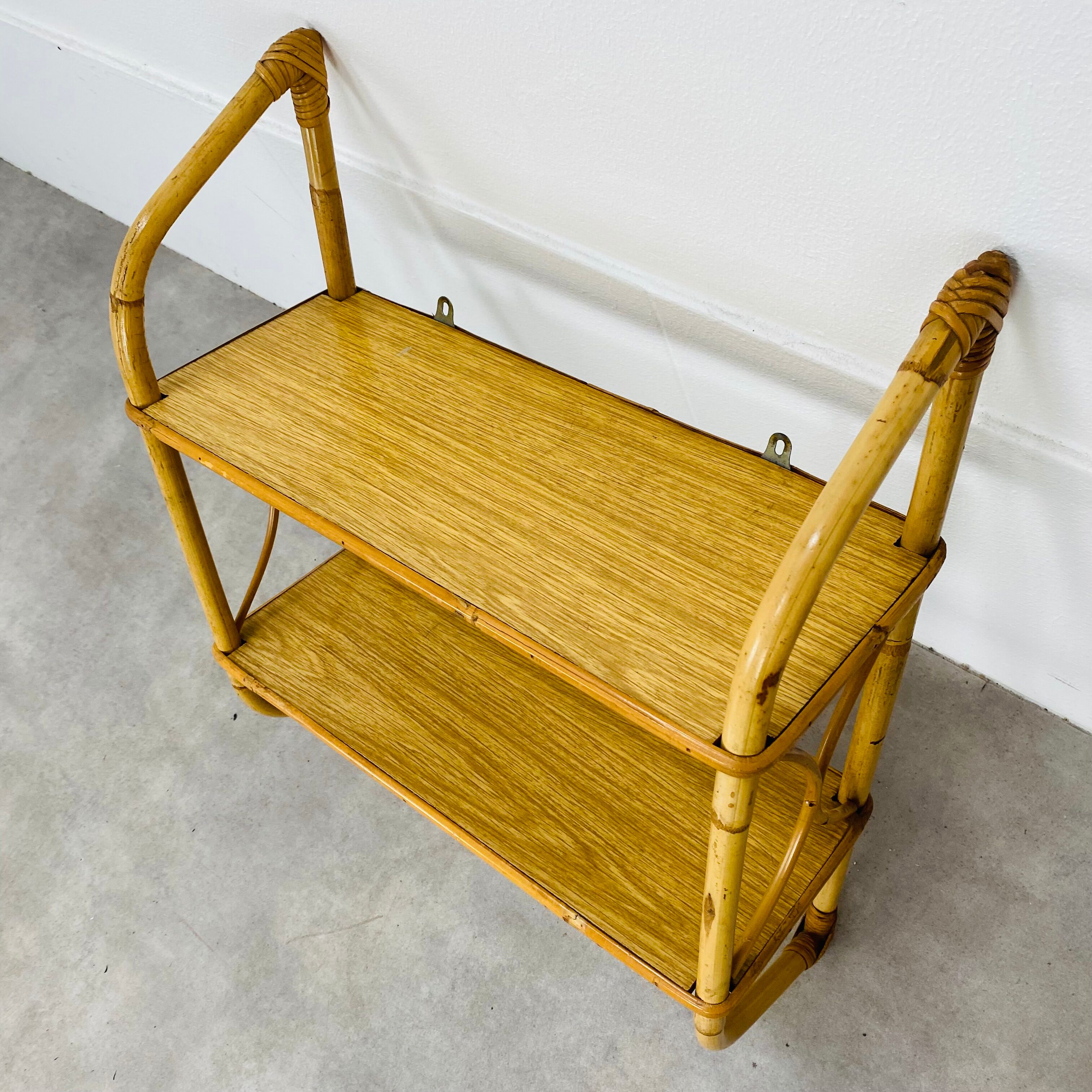 Rattan wall shelf 60s