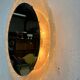 Vintage Round Hillebrand Iceglass Mirror with Lighting