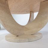 Table basse italienne en travertin, années 1970
