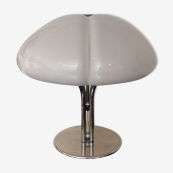 Mushroom lamp "quadrifoglio" in chrome metal by Gea Aulenti, harvey guzzini 1970