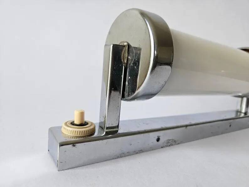 Rare Chrome design Bauhaus, Art Deco, Functionalism Wall Lamp, 1930s