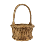 Old round braided basket - Diameter 29 cm