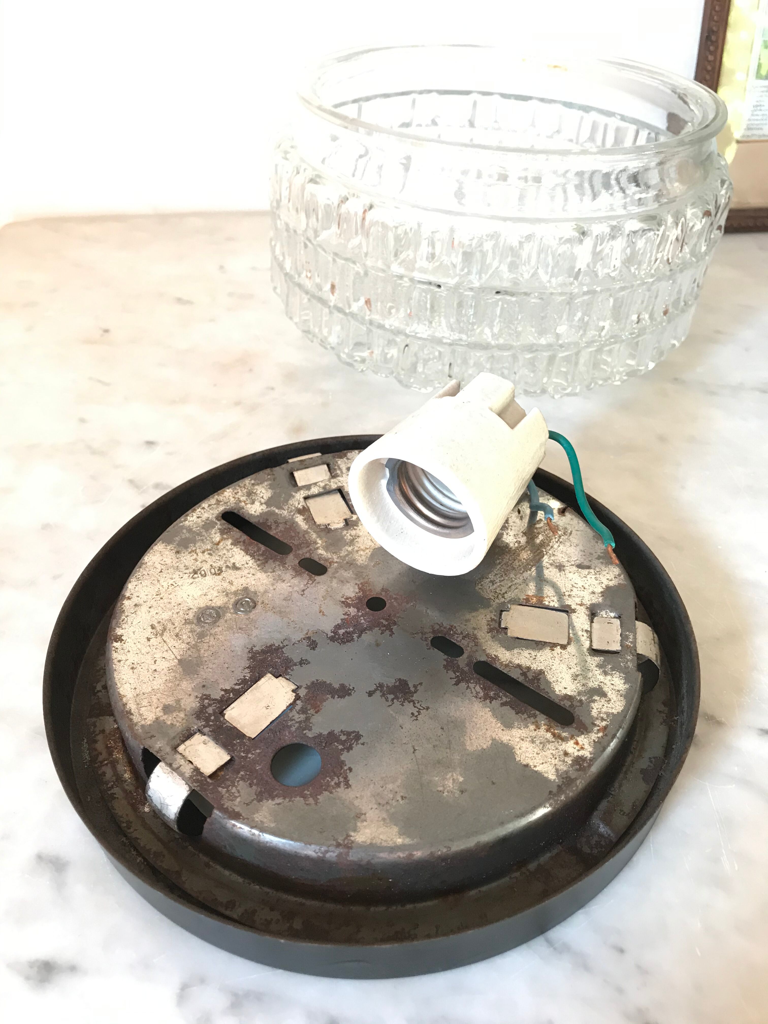 Vintage moulded glass ceiling light