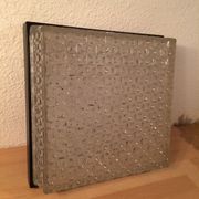 Applique Holophane carrée 31 cm verre ciselé années 50, plafonnier