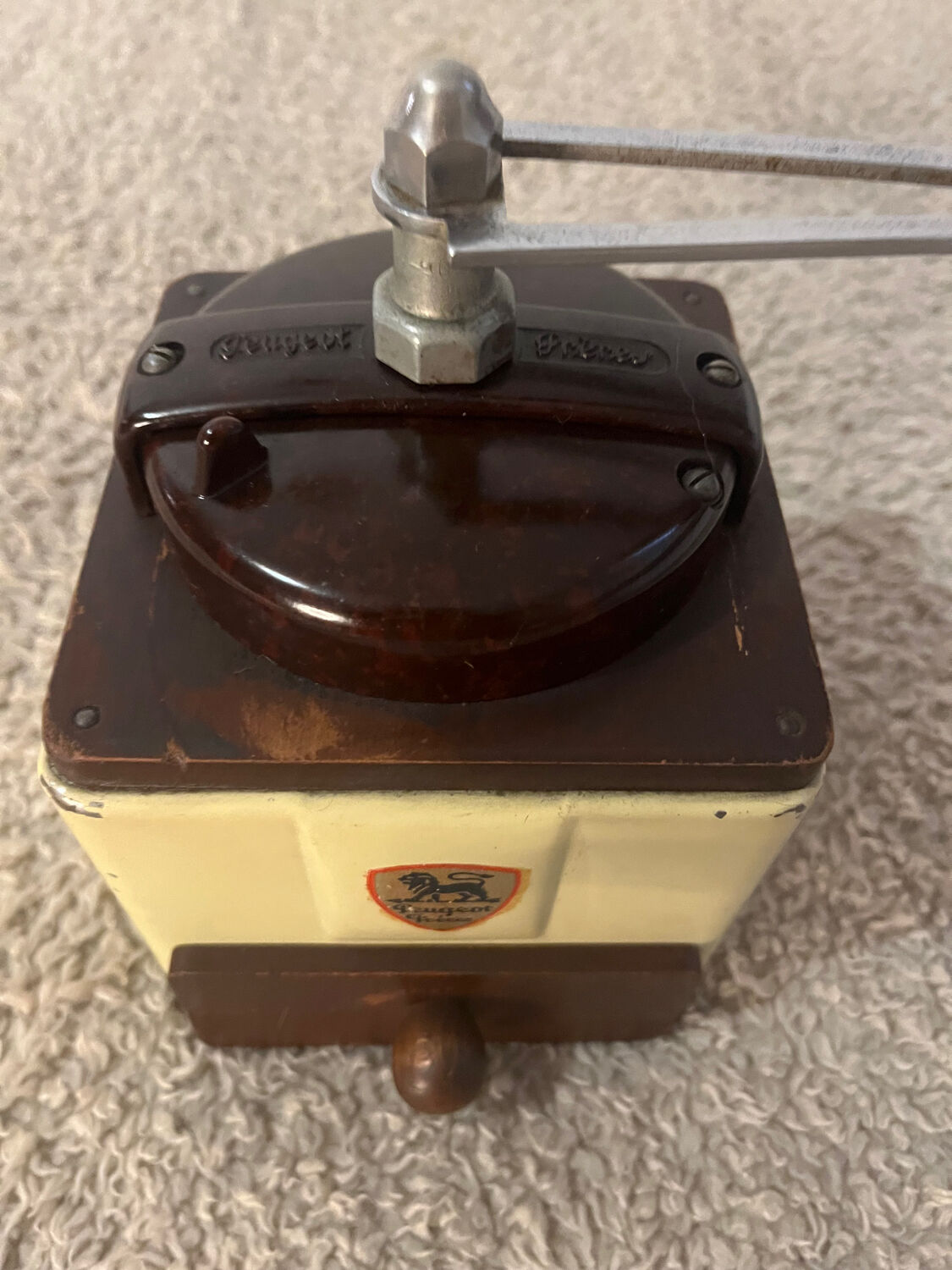 Peugeot wood metal coffee grinder