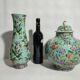 Potiche and vase chinese porcelain qing 19th family green celadon
