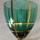 Set of 6 green and gold stemmed glasses