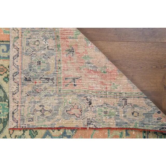 Vintage Turkish Oushak Handmade Wool Cotton Orange Area Rug  116x172