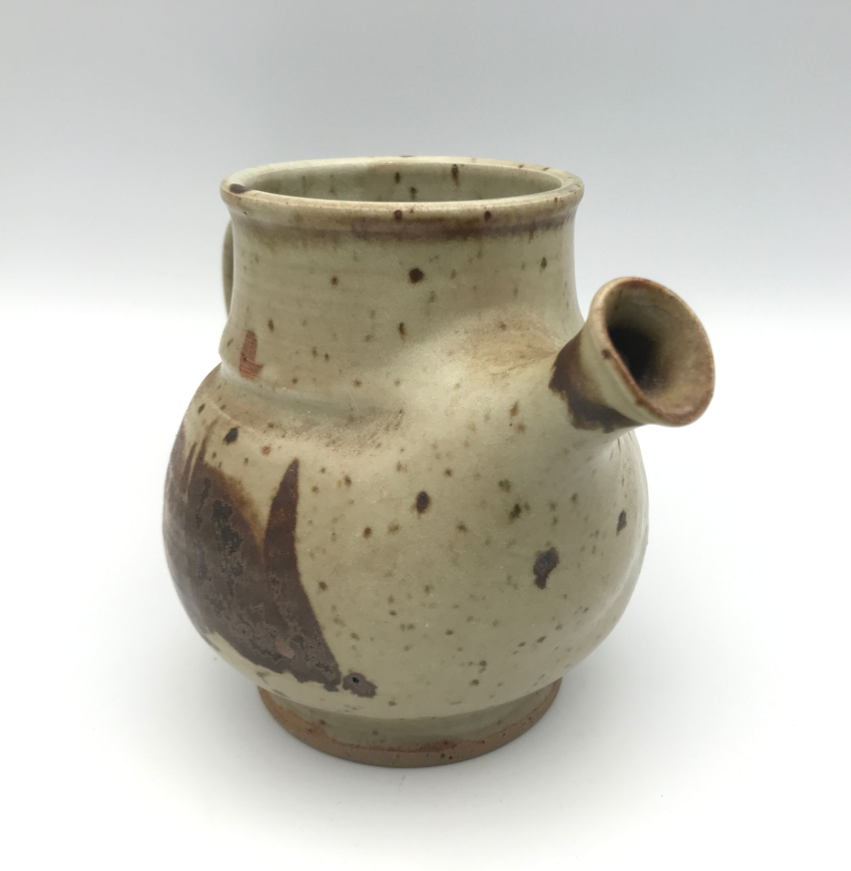 Pichet, porcelain stoneware pitcher, artistic decor, blanot pottery, signed and numbered