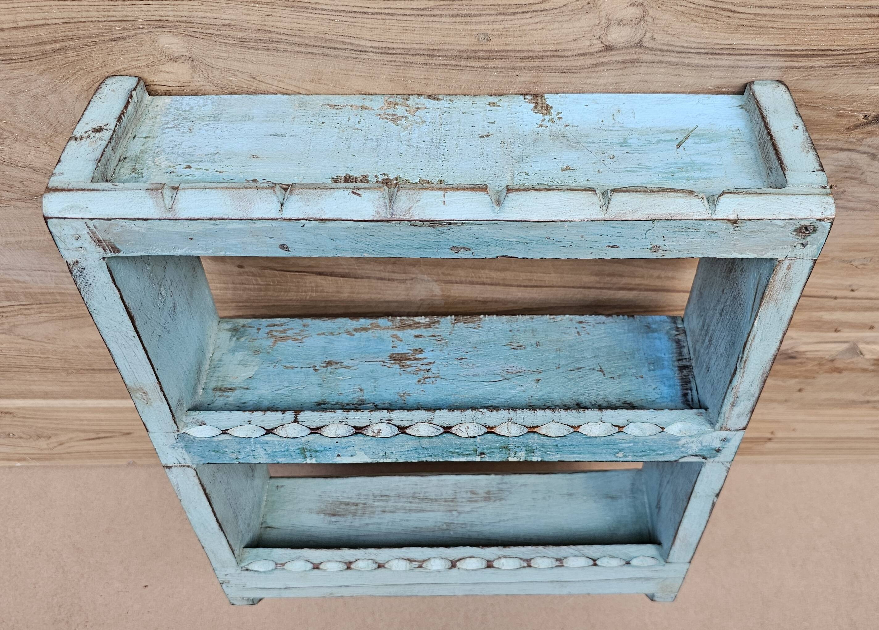 Burmese teak wall shelf