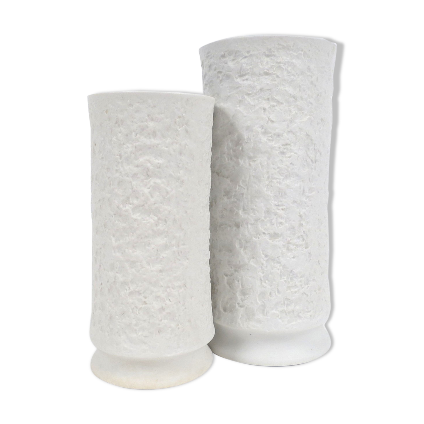 Pair of white vases in porcelain by Royal Bavaria, 1960s