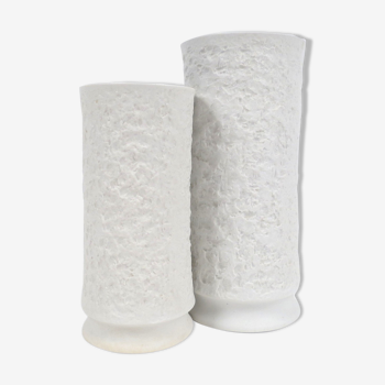 Pair of white vases in porcelain by Royal Bavaria, 1960s