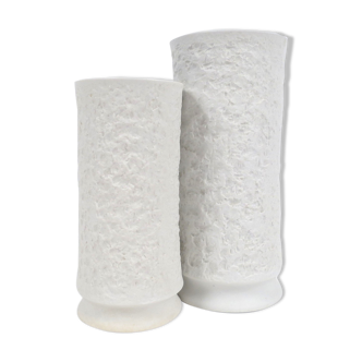 Pair of white vases in porcelain by Royal Bavaria, 1960s