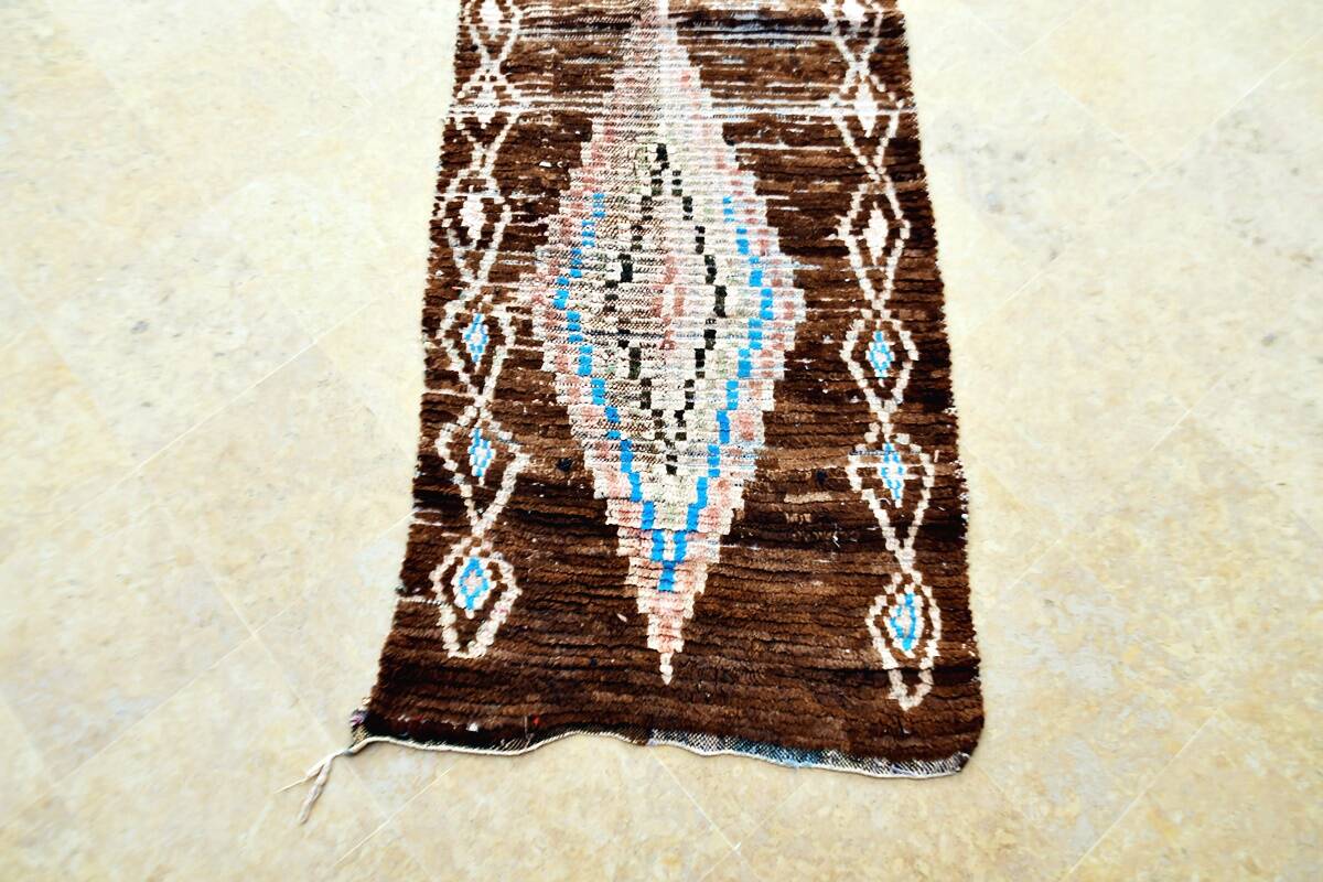 Moroccan Berber vintage hallway rug 336 x 75 cm