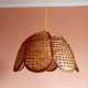 Large cane and rattan vintage bohemian suspension from the 1970s.