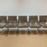 Set of 5 chrome chairs by Boris Tabacoff for Maison Christophe, circa 1900