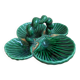 Vintage ceramic server in green with shell design, Vallauris style.