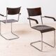 Set of 4 Bauhaus Dining Chairs, designed by Mart Stam, Tubular Steel Base